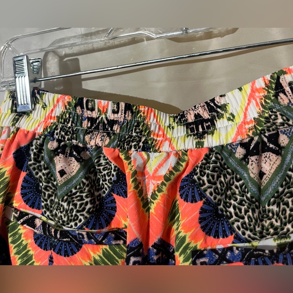 Bebe Multicolor Patterned Wide Leg Pants Size M - image 8